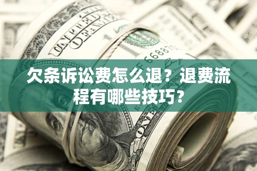 北京欠条诉讼费怎么退？退费流程有哪些技巧？