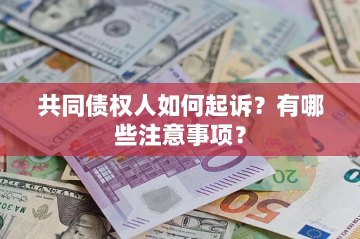 北京共同债权人如何起诉？有哪些注意事项？